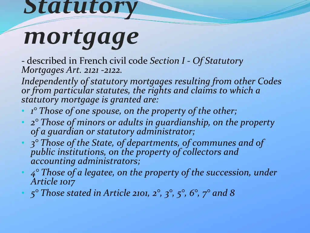statutory mortgage