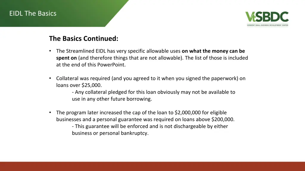 eidl the basics 1