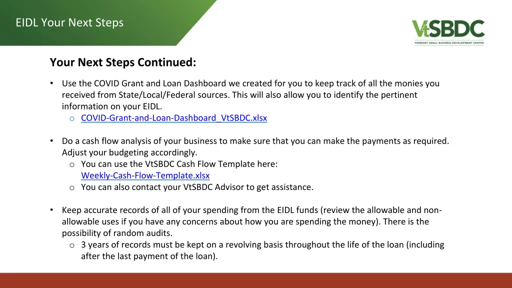 eidl your next steps 1