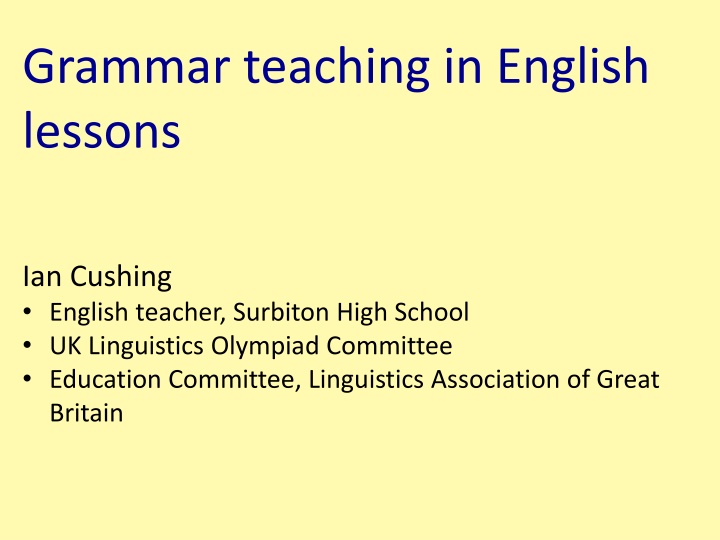 grammar teaching in english lessons