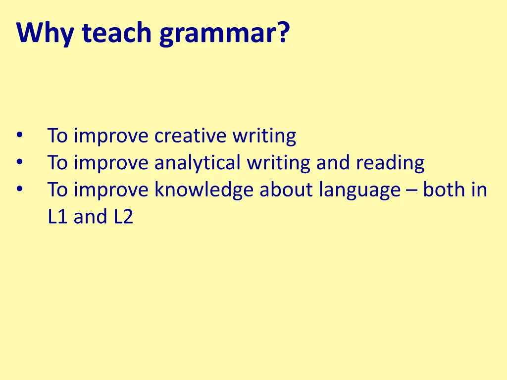 why teach grammar