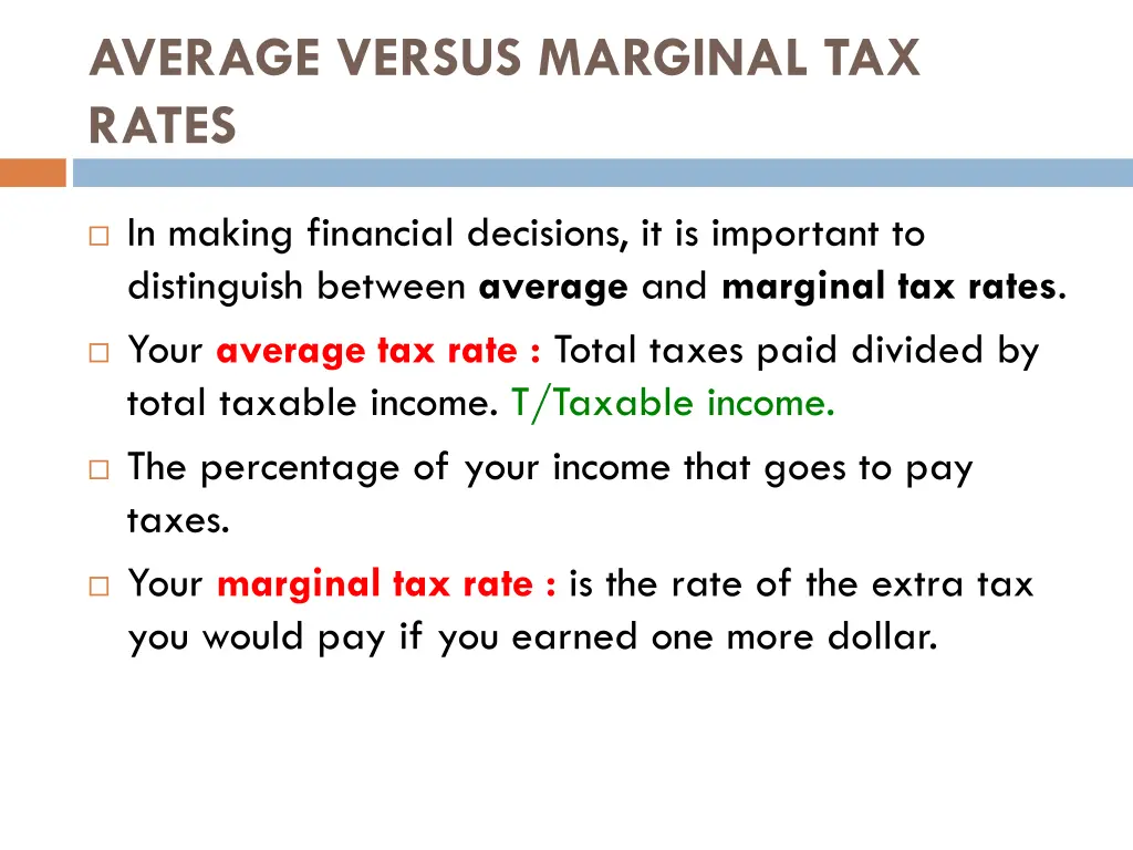 average versus marginal tax rates