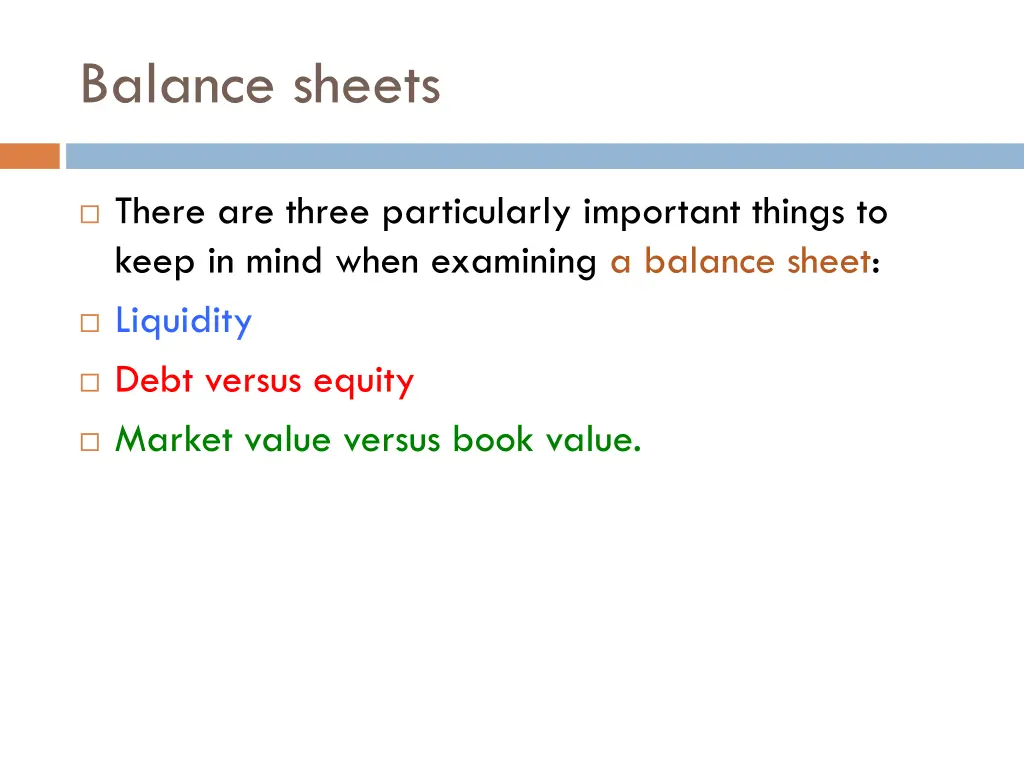 balance sheets 1