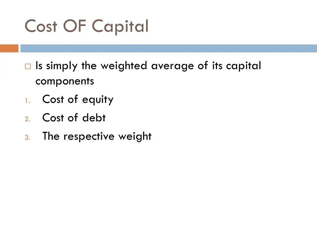 cost of capital