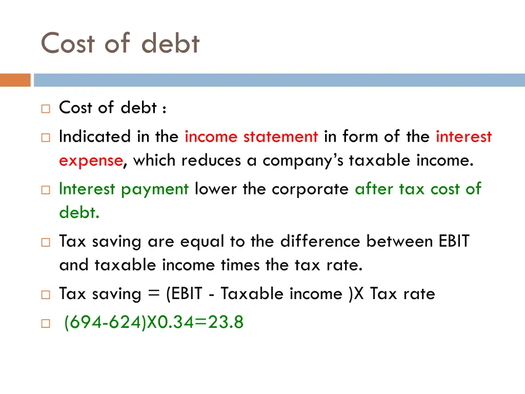 cost of debt