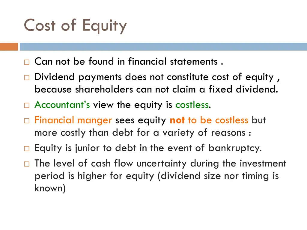 cost of equity