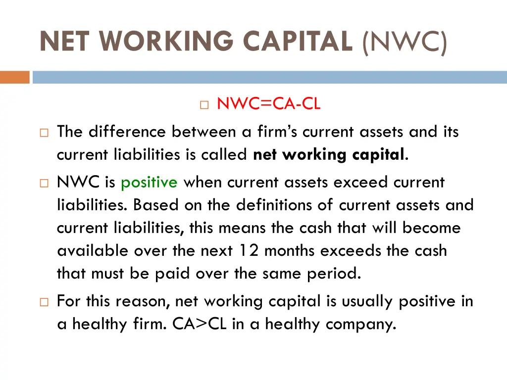 net working capital nwc