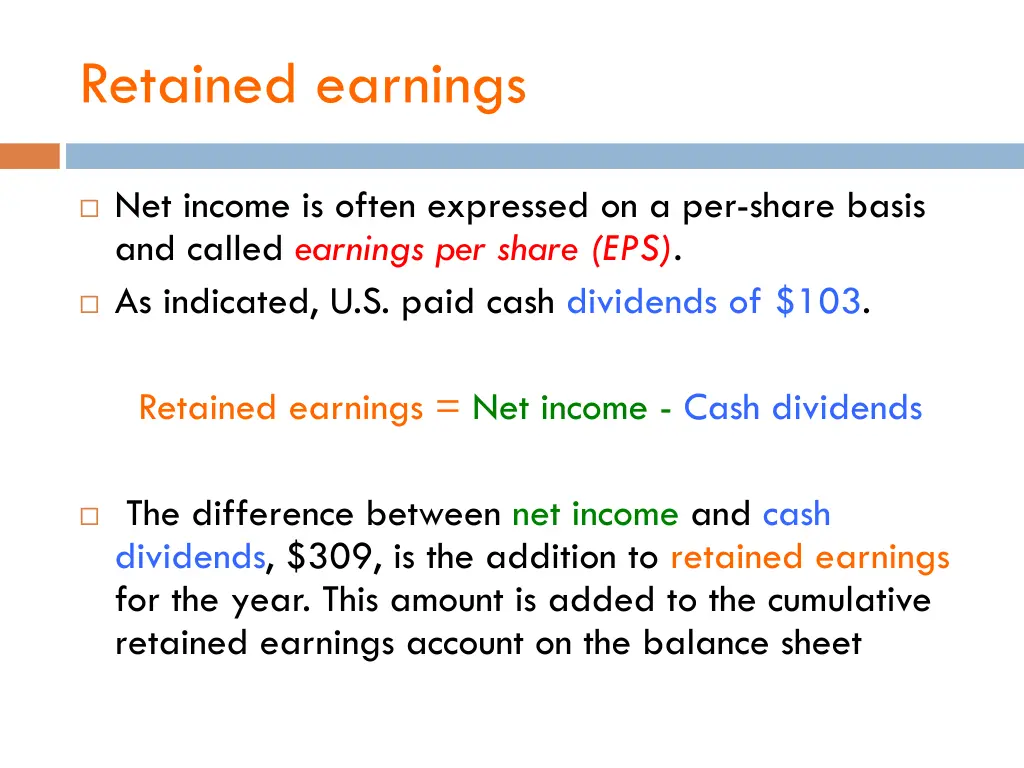 retained earnings
