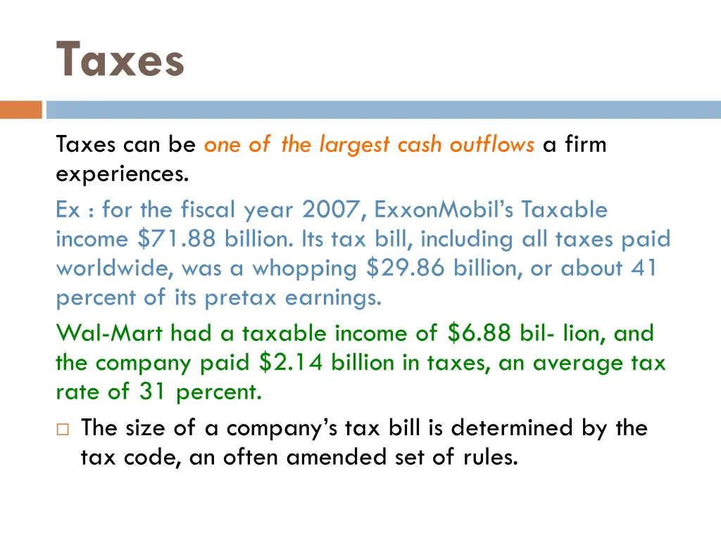 taxes