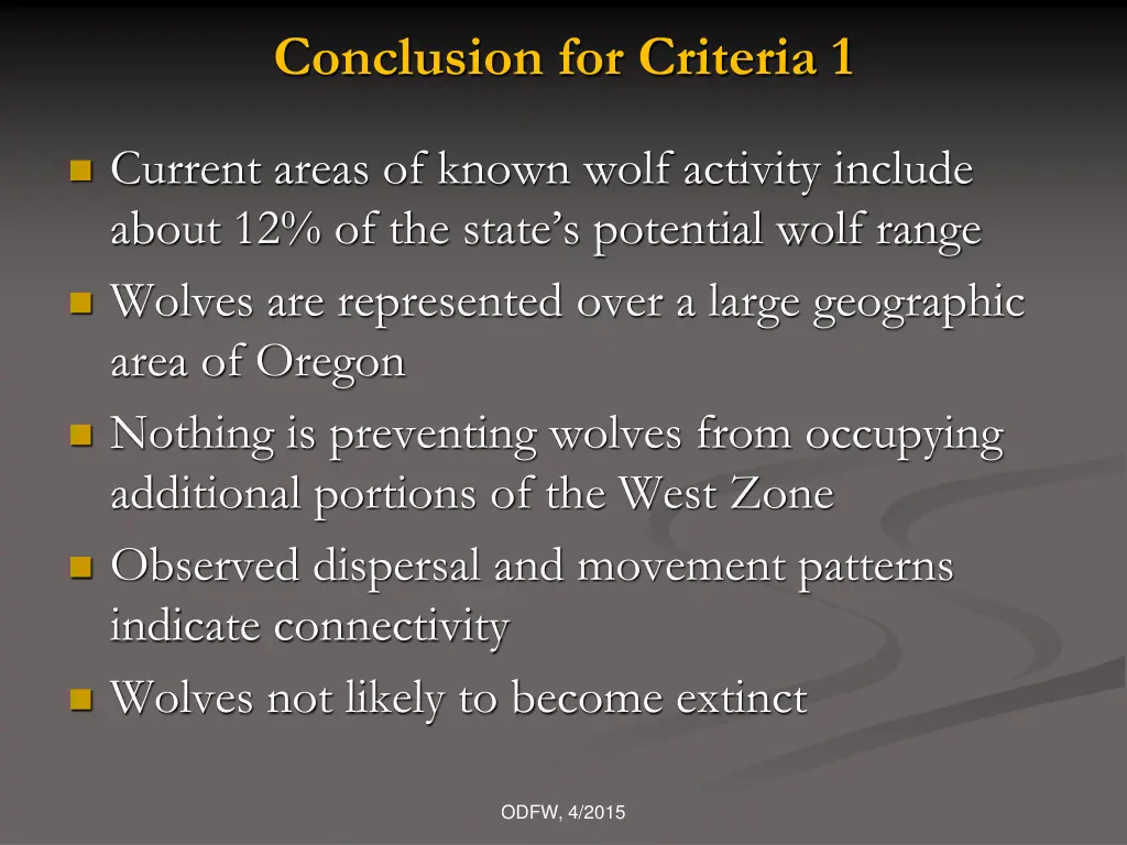 conclusion for criteria 1