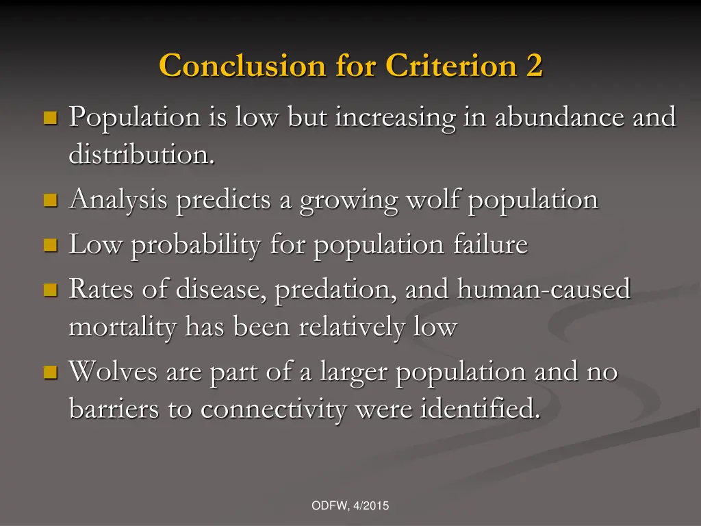 conclusion for criterion 2