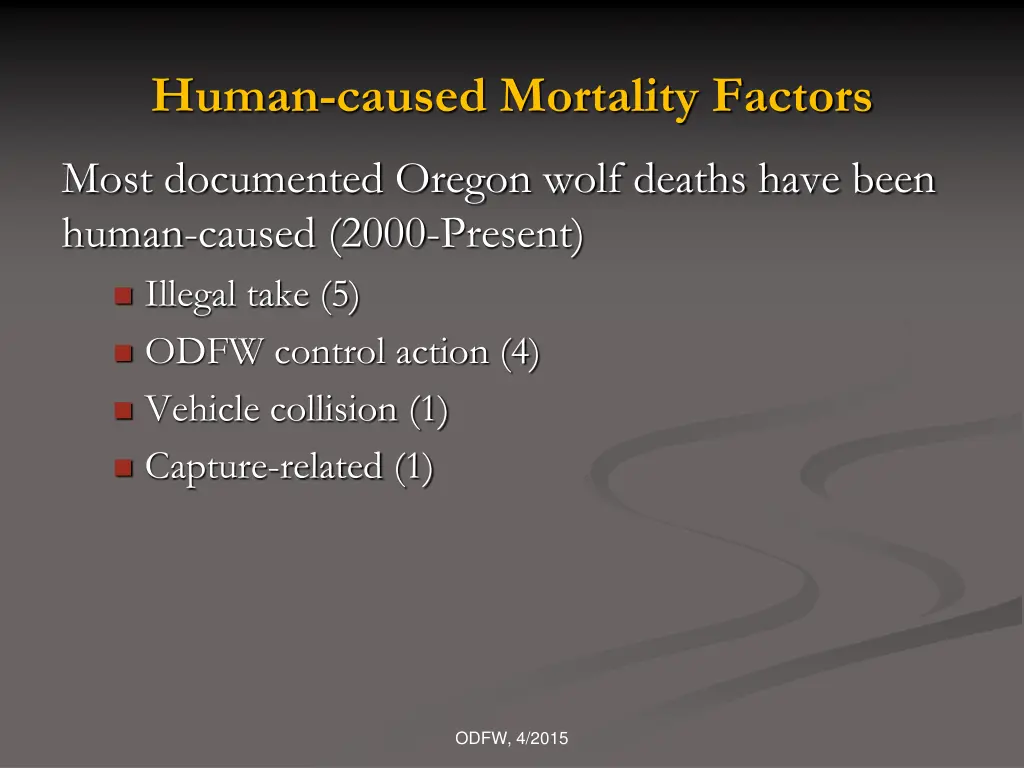 human caused mortality factors