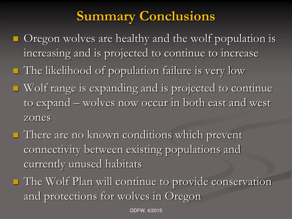 summary conclusions