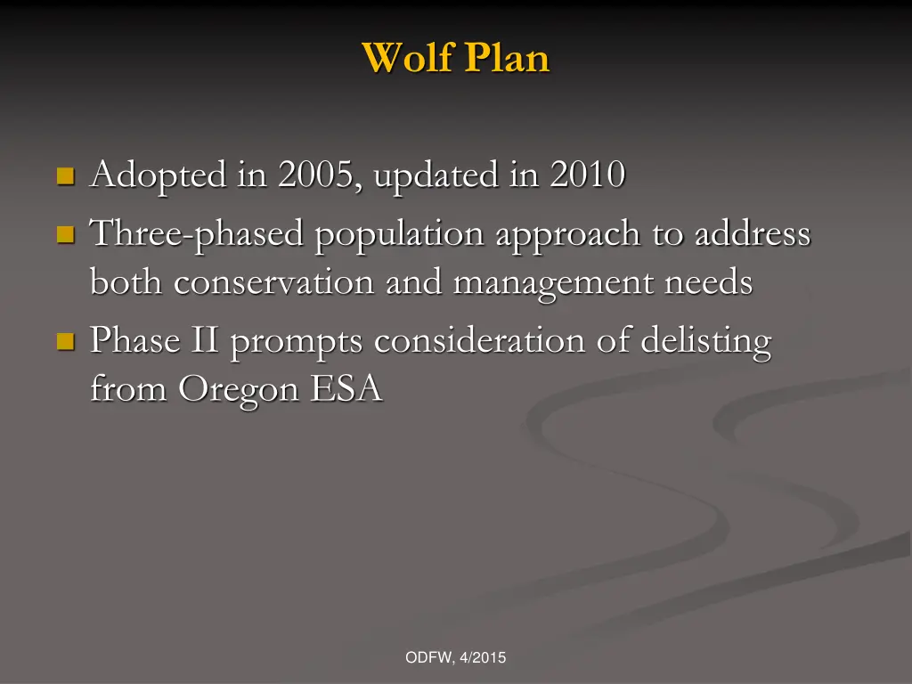 wolf plan