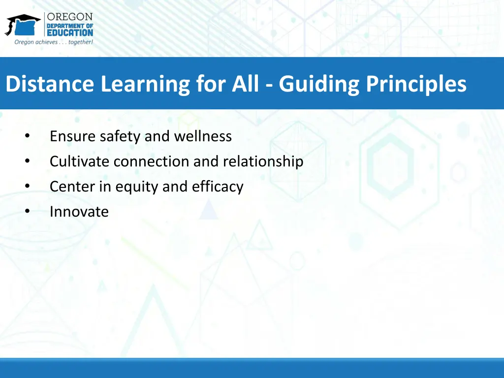 distance learning for all guiding principles