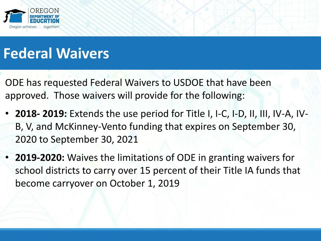 federal waivers