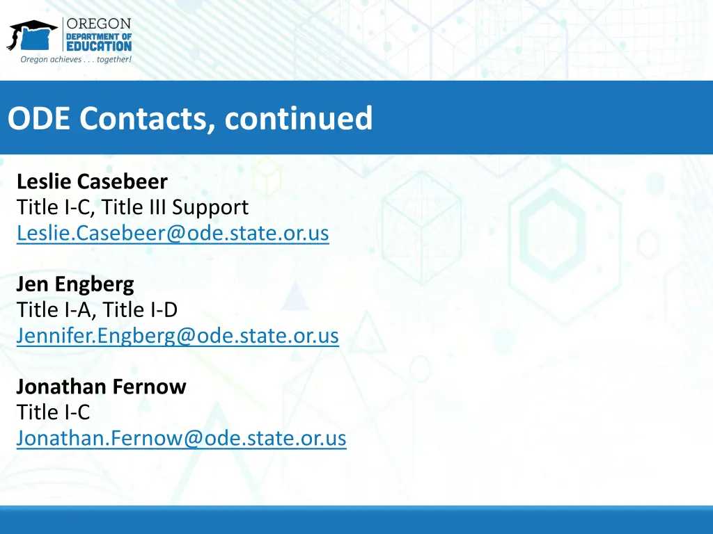 ode contacts continued 1