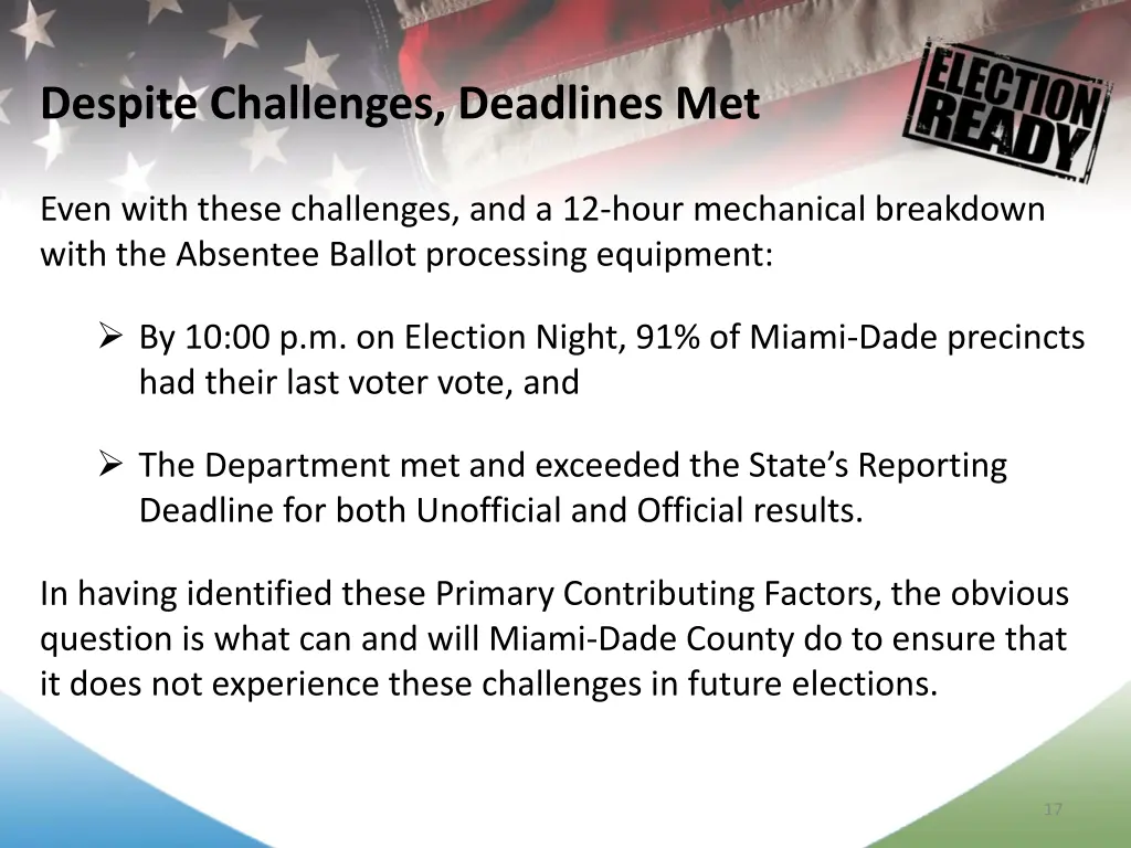 despite challenges deadlines met