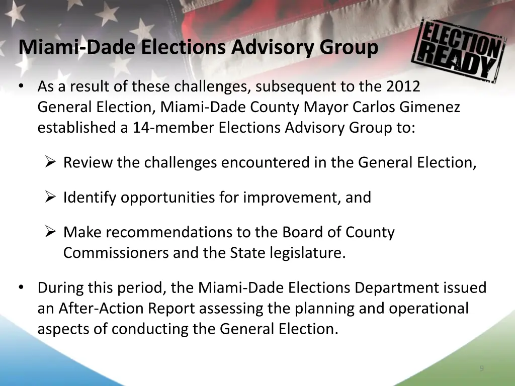 miami dade elections advisory group