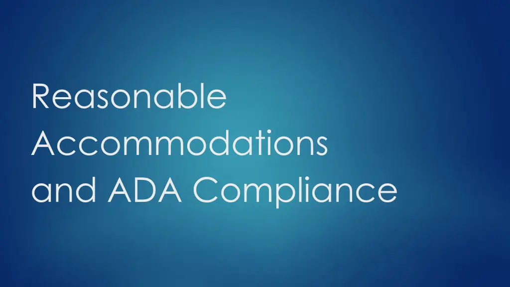 reasonable accommodations and ada compliance
