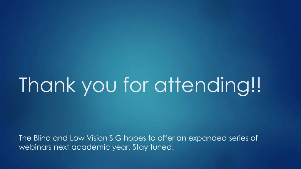 thank you for attending