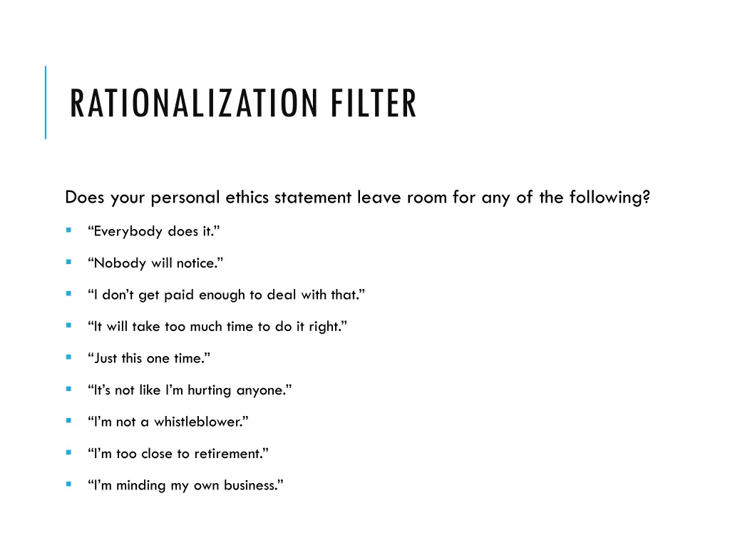 rationalization filter