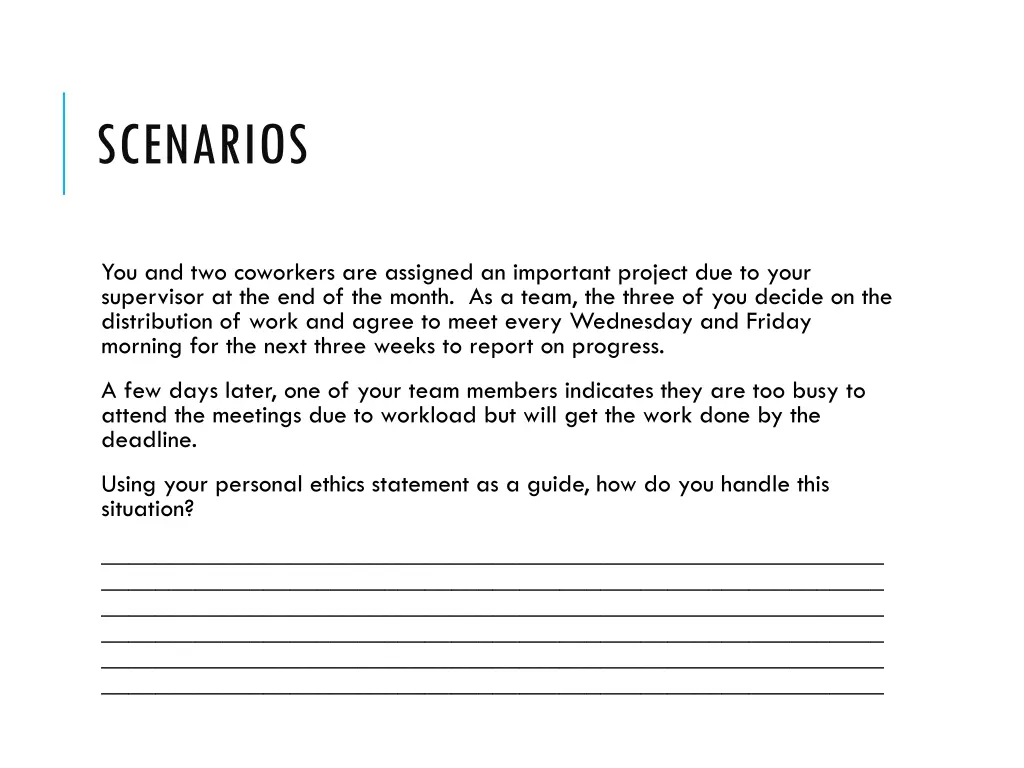 scenarios 1