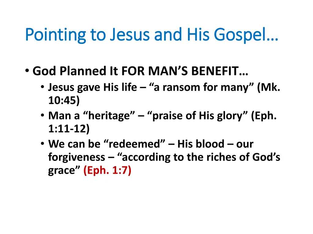 pointing to jesus and his gospel pointing 14
