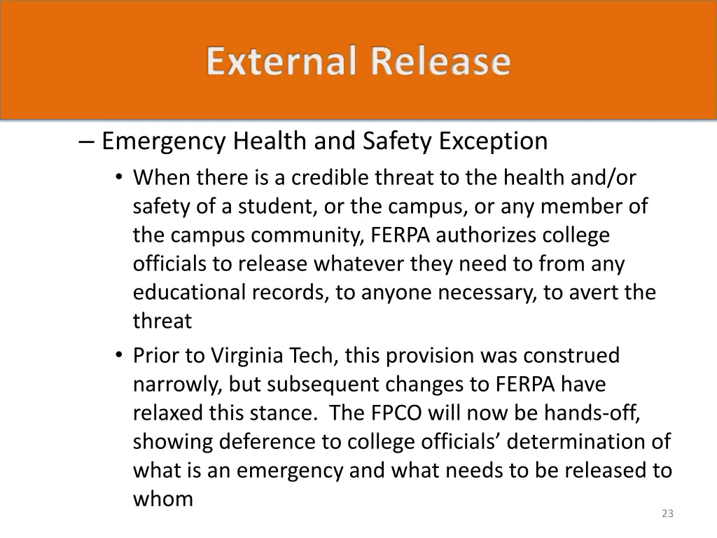 external release 2