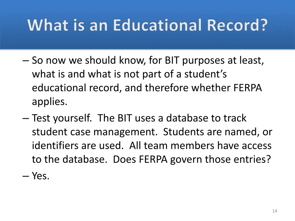 what is an educational record 10