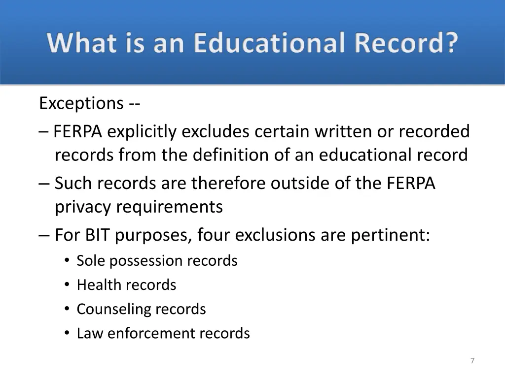 what is an educational record 3