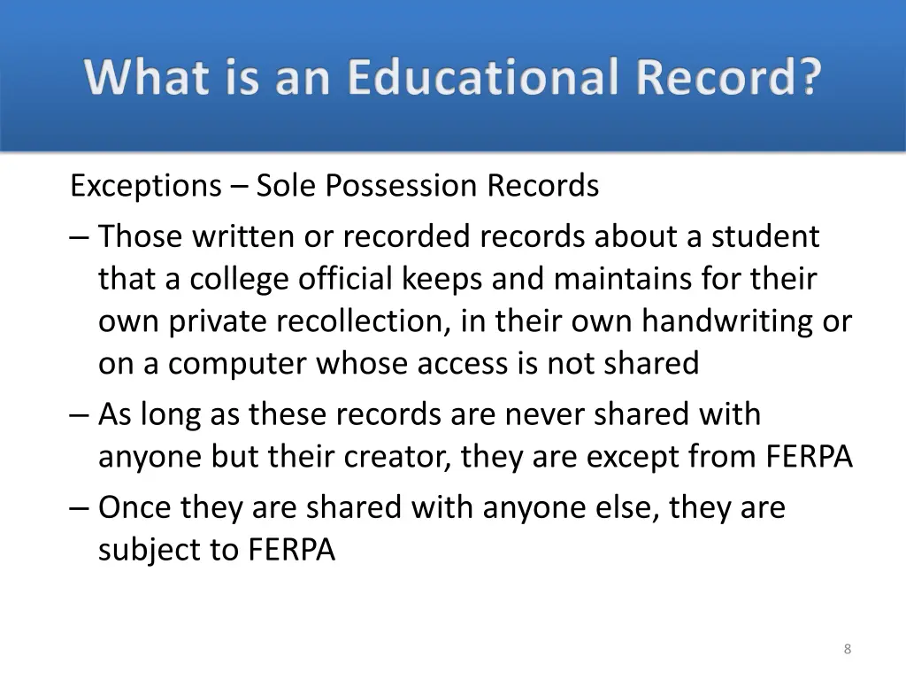 what is an educational record 4