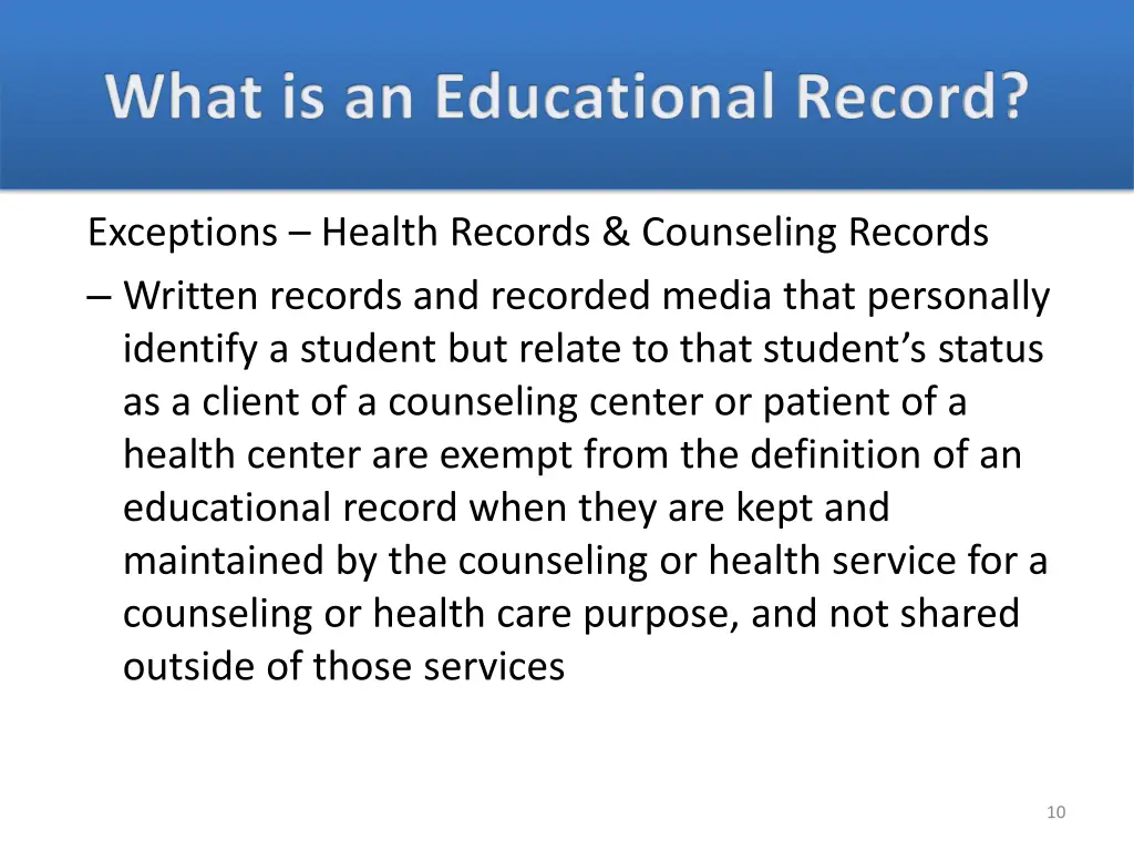 what is an educational record 6