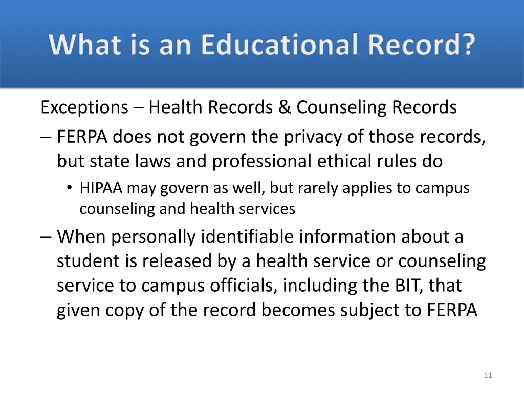 what is an educational record 7