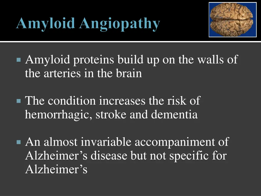 amyloid proteins build up on the walls