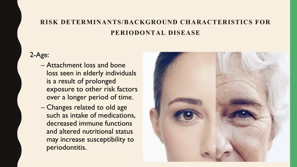 risk determinants background characteristics 1