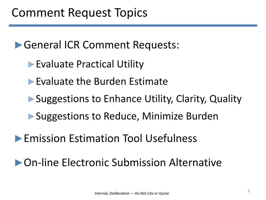comment request topics