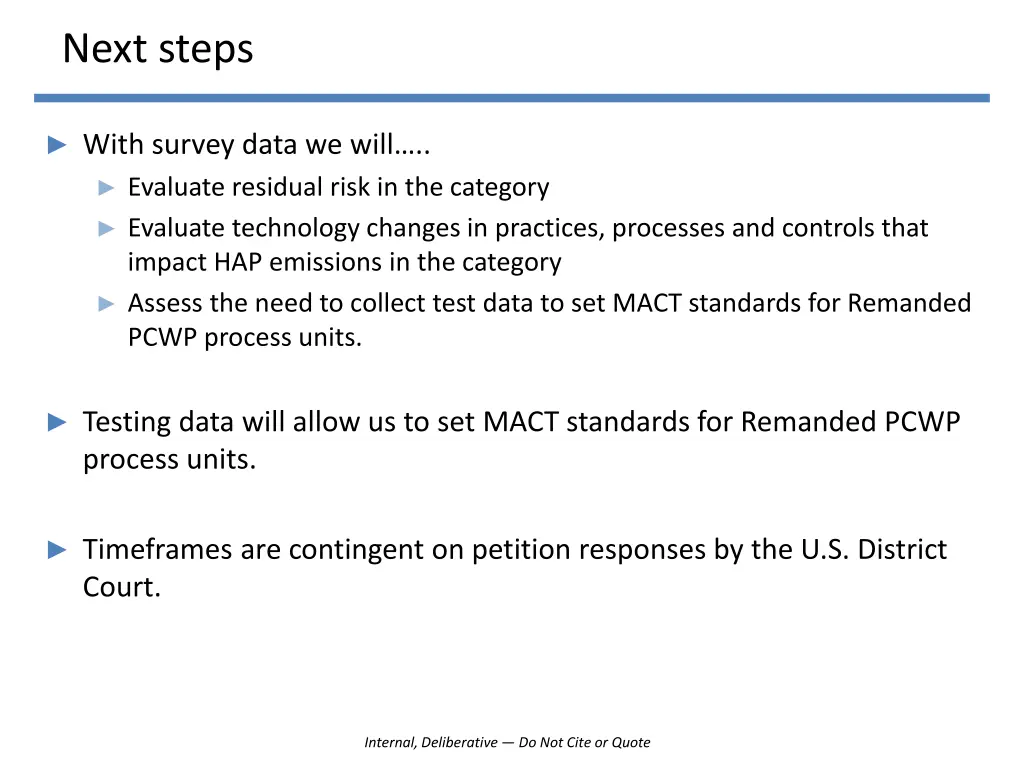 next steps
