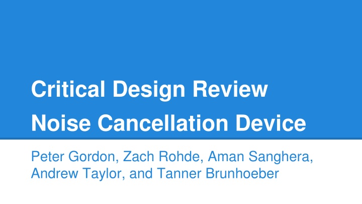 critical design review