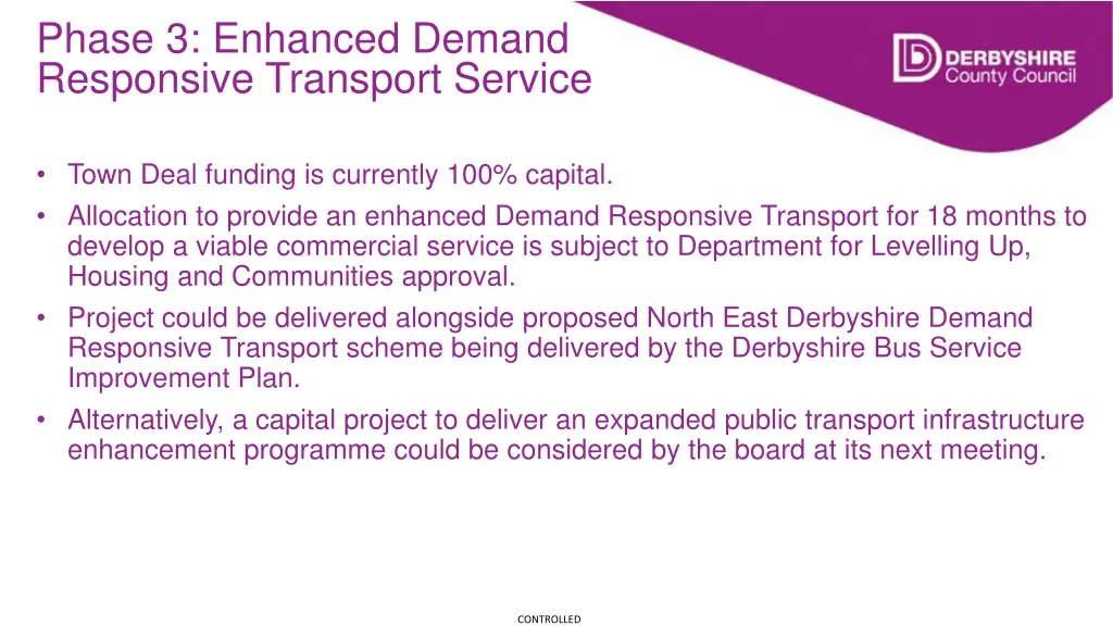 phase 3 enhanced demand responsive transport