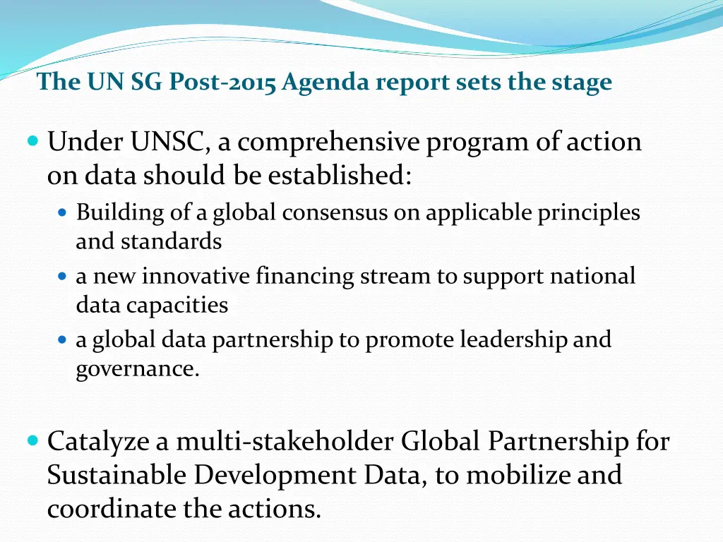 the un sg post 2015 agenda report sets the stage