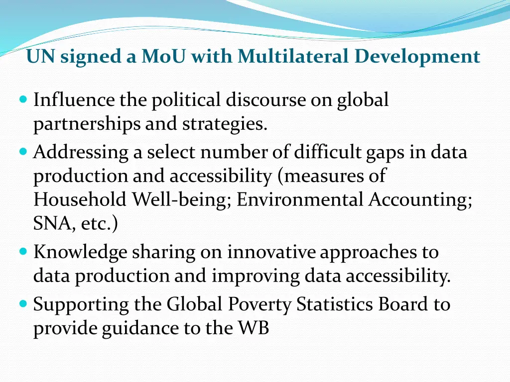 un signed a mou with multilateral development