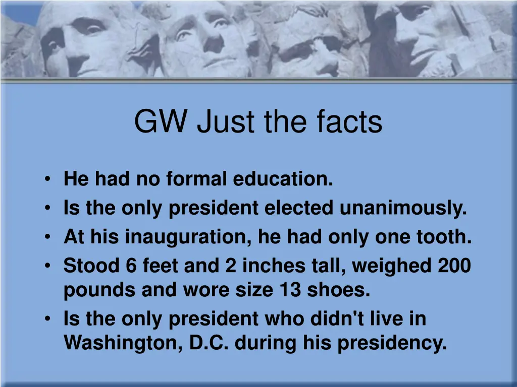 gw just the facts
