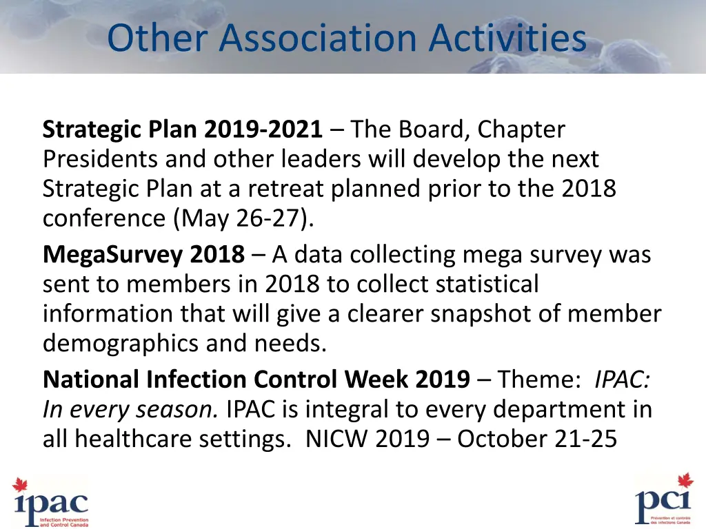 other association activities