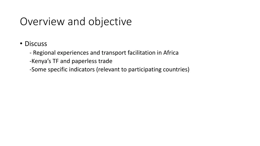 overview and objective