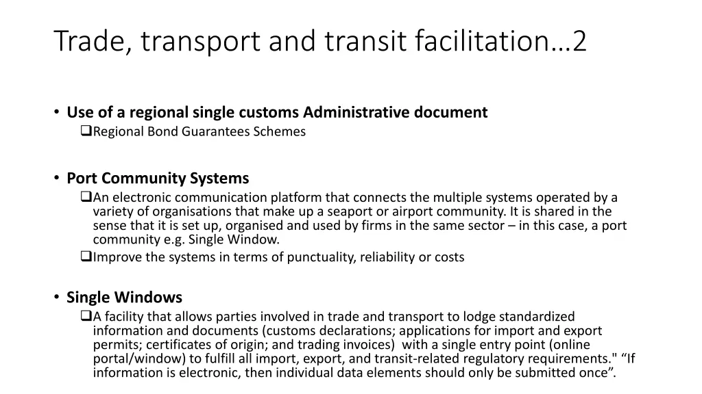 trade transport and transit facilitation 2