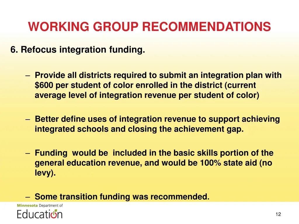 working group recommendations 4