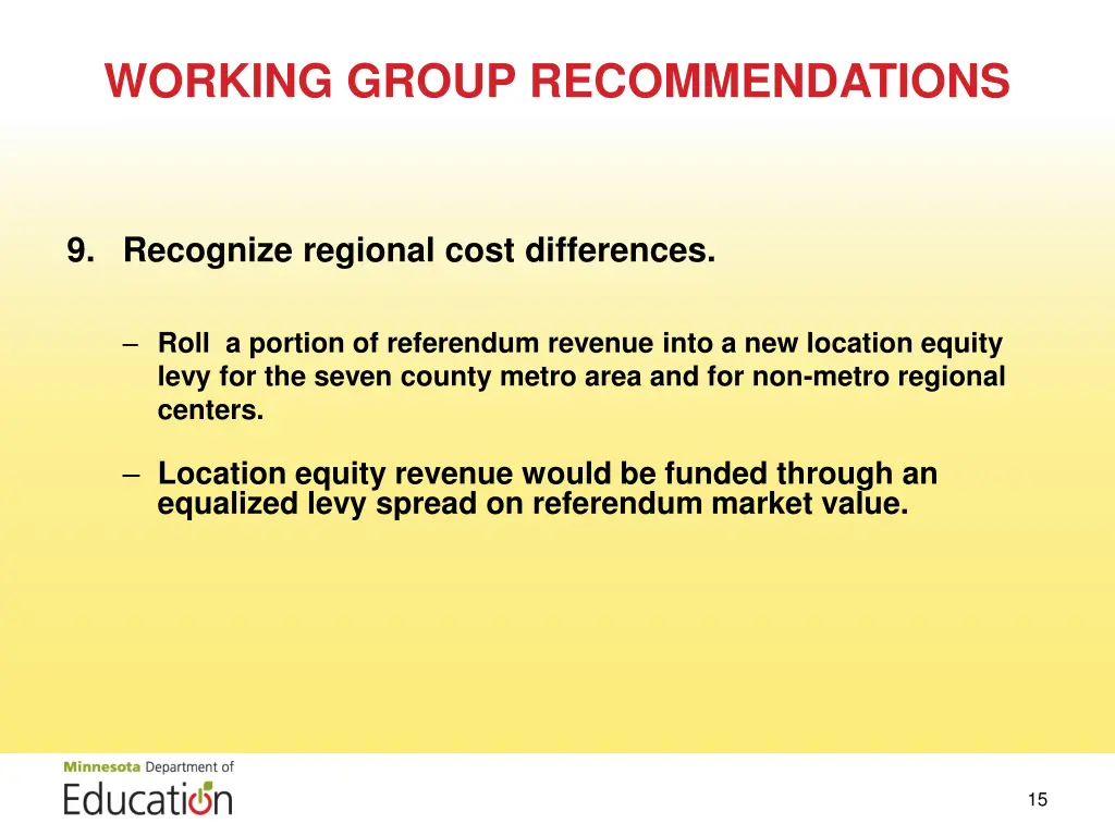 working group recommendations 7