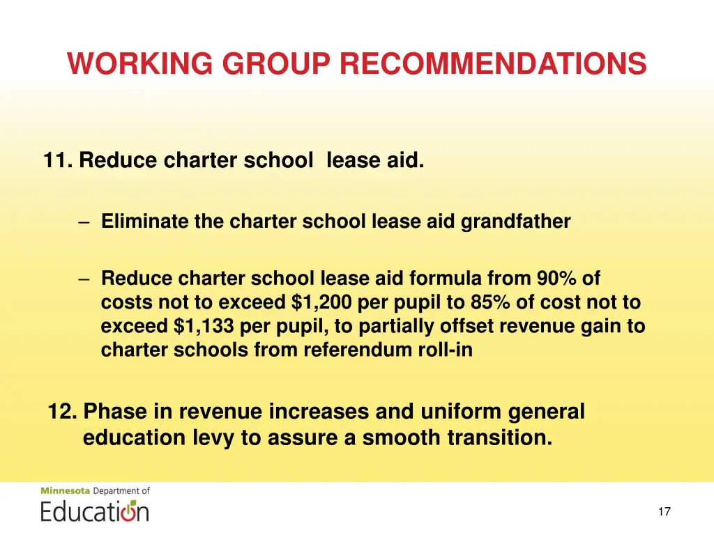 working group recommendations 9