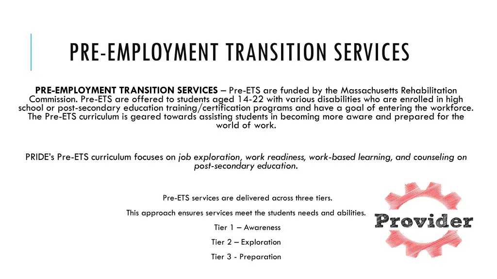 pre employment transition services